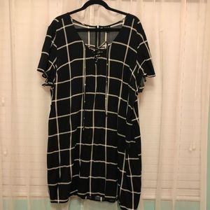 Black & White Striped Short Dress